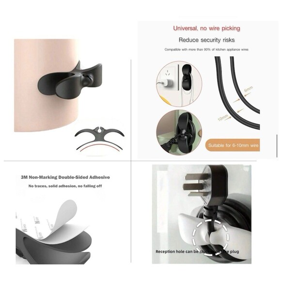 Power Cord Organizer for Appliance (2pc SET - white) - Picture 6 of 7